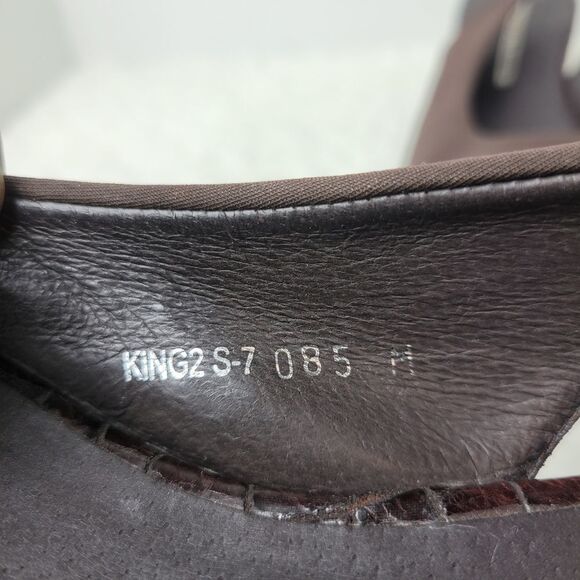 Donald J. Pliner King2 Women's Shoes Size 8.5 Brown Croco Peep Toe Platform - Picture 7 of 9